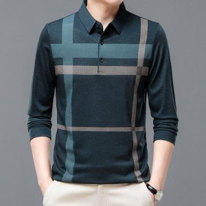 Blaine Tartan Long-Sleeved Polo Shirt  |  Mens Tops Clothing Mens